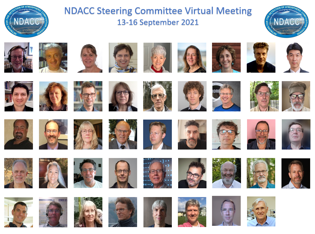 Picture of NDACC Steering Committee virtual meeting attendees, 13-16 September 2021