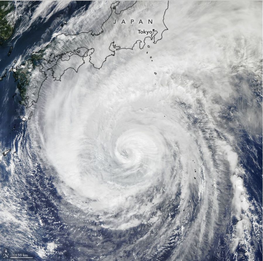 Picture of Super Typhoon Hagibis approaching Japan on October 11th 2019, three days before the planned start of the NDACC Steering Committee meeting.