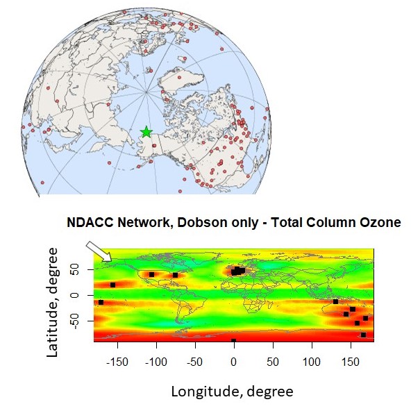 Illustrations of the location of the Global Monitoring Division Barrow Alaska Observatory on a map